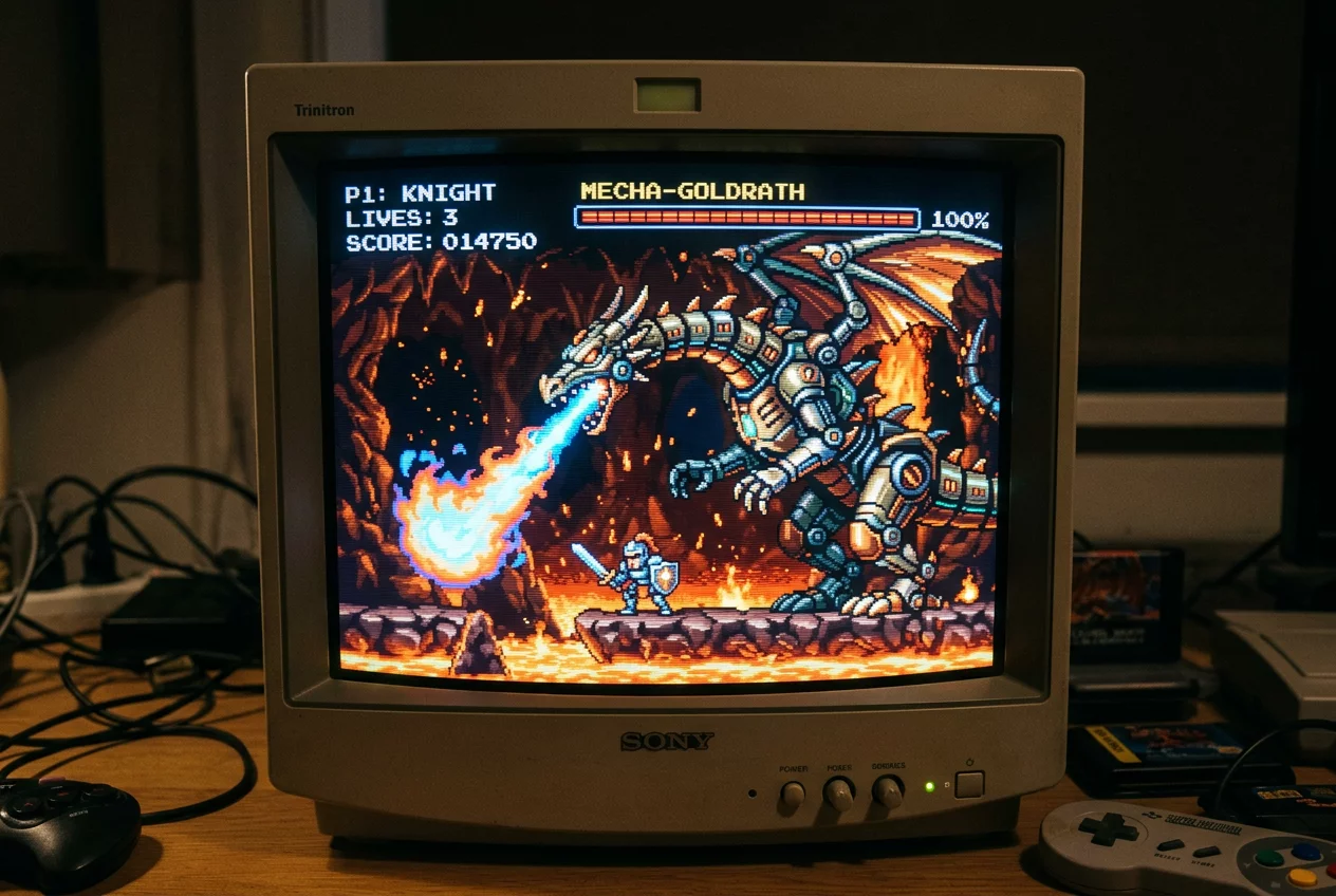 16-bit boss sprite composition