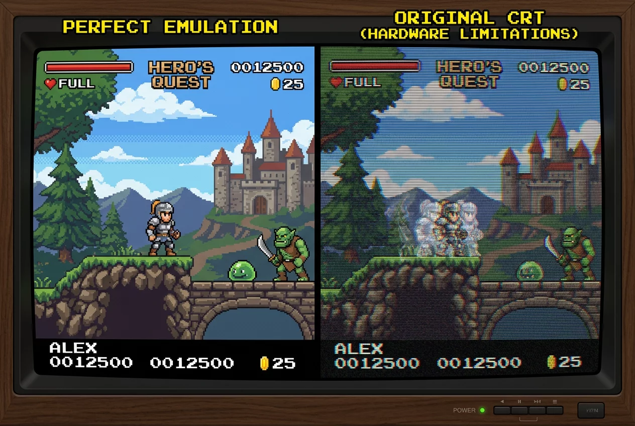 Flickering comparison frame